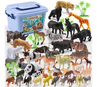 Lot De 44 Jouets Animaux Animaux De La Ferme De La Forêt, Zoo, Jungle, Tigre, Panda, Mouton, Jouets Cognitifs Pour Enfants