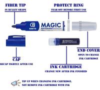 Lot De 44 Marqueur Pour Tableau Blanc,Paquet Comprenant Les Magic Wm-218 Marqueurs (2x4 Couleurs) Et Les Wm-218t Cartouches D'encre (2x6 Noir+2x6 Bleu+1x6 Rouge+1x6 Vert)