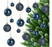 Lot de 44 mini boules de Noël brillantes, mates et pailletées pour sapin de Noël, Halloween, Thanksgiving (tibétaine)