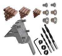 Lot de 44 outils de perçage avec aides d'alignement pour planches en bois et travaux manuels, montage de meubles, gabarits de perçage