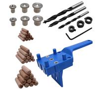 Lot de 44 outils de perçage avec aides d'alignement pour planches en bois et travaux manuels, montage de meubles, gabarits de perçage