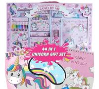 Lot de 44 pièces pour filles | Ensemble d'anniversaire à thème pour enfants de 6 à 8 ans, 10 à 12 ans | Ensemble de papeterie, livre de coloriage, tampon à gratter, masque pour les yeux - Combo #9