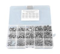 Lot de 440 boulons et écrous hexagonaux à tête plate M3 + M4 + M5, en acier inoxydable