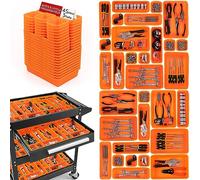 Lot de 45 Boîtes Caisse a Outil Organisateur Tiroir, pour Vis, Bricolage, Servante d'Atelier Boite Plastique, Rangement et Organisation de Etabli, Garage - Orange