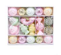 Lot de 45 boules de Noël en plastique pour décoration d'espaces intérieurs et extérieurs, compatibles avec les arbres, couronnes, guirlandes et décorations de vacances saisonnières (couleur bonbon)