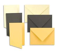 Lot de 45 cartes DIN A6/C6 en vanille, anthracite, Toscane - Cartes pliées avec pli A6 10,5 x 14,8 cm et enveloppes C6 11,4 x 16,2 cm - Pour invitations et cartes de vœux pour Noël et anniversaire