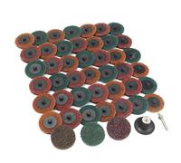 Lot de 45 disques abrasifs avec verrouillage rotatif et support - Éponge à récurer de surface - Disque de polissage à changement rapide pour métal, bois, verre