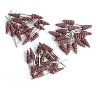 Lot de 45 disques abrasifs en forme de cône de 3 x 10 mm, tête de meulage de papier abrasif pour outil rotatif, tige de 3 mm, utilisée pour rainure, écart, polissage d'angle