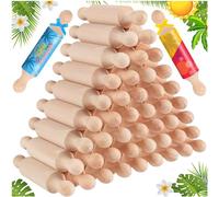 Lot de 45 mini rouleaux à pâtisserie pour travaux manuels, petit rouleau à pâte en bois pour la pâtisserie dans la cuisine et les jeux imaginatifs, plateau décoratif en bois pour Halloween et cadeaux