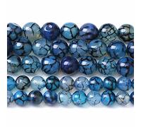 Lot de 45 perles d'agate veine de dragon bleue de 8 mm pour la fabrication de bijoux, bracelets, colliers (oz6, a222)