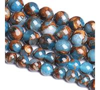 Lot de 45 perles d'espacement cloisonnées bleu lac de 8 mm pour la fabrication de bijoux et de bracelets