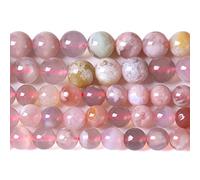 Lot de 45 perles en agate naturelle Sakura de 8 mm pour la fabrication de bijoux et de bracelets