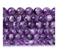 Lot de 45 perles en dentelle améthyste violette de 8 mm en cristal de quartz naturel pour la fabrication de bijoux et bracelets Grade A+ Fil de 38,1 cm