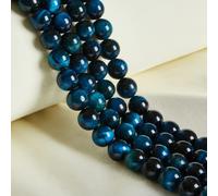 Lot de 45 perles œil de tigre aigue-marine naturelle de 8 mm pour la fabrication de bijoux
