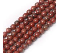 Lot de 45 perles rondes en jaspe rouge naturel de 8 mm pour la fabrication de bijoux, bracelets, colliers