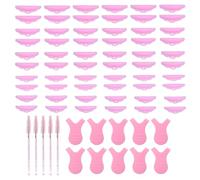 Lot de 45 pièces de remontée de cils, coussinets de levage de cils, coussinets permanents, outils de relevage de cils, coussinets de recourbe-cils, coussinets pour extensions de cils (rose)