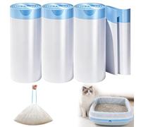 Lot de 45 sacs à litière pour chat avec cordons de serrage | 60 x 50 cm - Sac de litière pour chat - Avec poignée de transport - Litière électrique pour litière robot 3/4