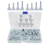 Lot de 45 vis moletées à tête ronde M4 M5 M6 avec filetage antidérapant haute vis moletées en alliage de zinc pour appareils mécaniques
