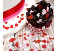 Lot de 450 confettis comestibles en forme de cœur pour la Saint Valentin, rouge, blanc et rose