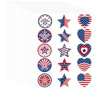Lot de 450 décalcomanies patriotiques du jour de l'indépendance, 4 juillet, 1,5 pouces, drapeau national, rouge, blanc, bleu, bricolage, autocollants, jour du souvenir, fête des anciens combattants