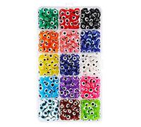 Lot de 450 perles rondes en résine pour bijoux Maki Eyes - Couleurs mélangées - 8 mm