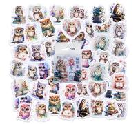Lot de 46 autocollants hiboux, mini autocollants de dessin animé, aquarelle, hibou, autocollants d'Halloween pour scrapbooking, loisirs créatifs, ordinateurs portables, journal indésirable, cadeaux