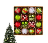 Lot de 46 boules décoratives pour sapin de Noël, en matériau incassable, boules ornementales pour décoration d'arbre de Noël, pour extérieur seuils de cour, jardin, fêtes de patio mariage