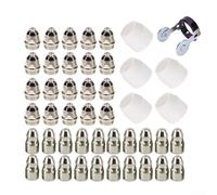 Lot de 46 consommables professionnels pour coupe-plasma P80 avec électrodes et embouts boucliers, roulette de guidage pour une utilisation jusqu'à 80 A courant de soudage