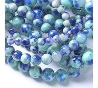 Lot de 46 perles d'espacement en jade persan bleu paon de 8 mm pour la fabrication de bijoux, bracelets, colliers