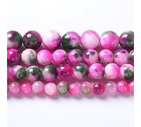 Lot de 46 perles d'espacement en jade persan rose vert de 8 mm pour la fabrication de bijoux, bracelets, colliers