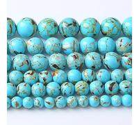 Lot de 46 perles d'espacement en vrac de 8 mm pour la fabrication de bijoux, bracelets et colliers Bleu turquoise