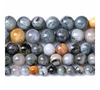 Lot de 46 perles rondes en pierre naturelle œil de faucon pour la fabrication de bijoux, bracelets, colliers et colliers - 8 mm