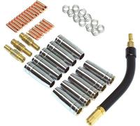 Lot de 46 pièces de torche MB15 MIG MAG Buses de courant 1,0 Ensemble de flexibles Col de cygne