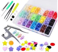 Lot de 460 boutons-pression en plastique avec pinces de fixation - 23 couleurs - Pour travaux manuels, vêtements, chapeaux - Kit de fixation à bouton-pression
