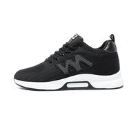 Lot de 47 paires de chaussures de sport décontractées pour homme - En maille - Légères et respirantes - Avec talon de levage caché - 10 cm, Noir , 38 EU