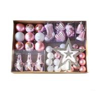 Lot de 47 pendentifs en plastique pour sapin de Noël dont plusieurs designs uniques, cordes de suspension pré-nouées pour une utilisation facile dans les maisons, les bureaux et les lieux publics