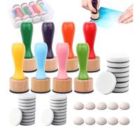 Lot de 47 tampons en mousse pour mélange d'encre, comprenant 8 mini outils ronds d'encre à alcool et 38 tampons de rechange, 1 boîte de rangement