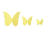 Lot de 48 autocollants muraux 3D amovibles en forme de papillon pour la maison, mariage, salon, chambre d'enfant, fille, cuisine, fenêtre, meubles, fête, décoration de table murale, jaune