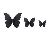 Lot de 48 autocollants muraux 3D amovibles en forme de papillon pour la maison, mariage, salon, chambre d'enfant, fille, cuisine, fenêtre, meubles, fête, décoration de table murale, noir