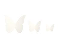 Lot de 48 autocollants muraux 3D en forme de papillon amovibles, pour la maison, le mariage, le salon, la chambre d'enfant, la cuisine, la fenêtre, les meubles de fête, décoration murale, blanc