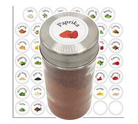 Lot de 48 autocollants pour épices de cuisine assortis pour pots à épices et pots d'herbes, donnent de l'élégance à l'organiseur de cuisine garde-manger/porte-épices/étiquettes de garde-manger