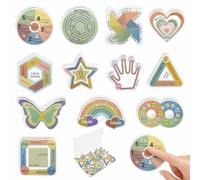 Lot de 48 autocollants sensoriels avec 2 surfaces texturées - Bandes adhésives pour soulager l'anxiété et le soutien du TDAH, avec boîte de rangement - Pour bureau, salle de classe et bureau par des