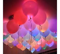 Lot de 48 ballons à DEL lumineux pour décoration de fête, mariage, anniversaire d'enfant (taille M, 6, nombre de ballons)