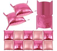 Lot de 48 ballons en aluminium - Double face - Rose - 55 x 55 cm - Fond mural carré - En mylar - Réutilisables - Pour anniversaire, remise de diplôme, mariage, anniversaire de fête