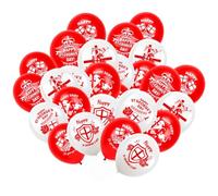 Lot de 48 ballons Happy St Georges Day en latex - 6 motifs - 8 pièces de chaque - Ballons rouges et blancs sur le thème de la fête nationale de l'Angleterre - Ballons en latex pour célébrations de la