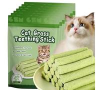 Lot de 48 bâtonnets d'herbe à chat : bâtonnets d'herbe à chat, collations lyophilisées pour les soins dentaires et le contrôle des boules de cheveux, herbe à chat avec poulet, huile de poisson, eau de
