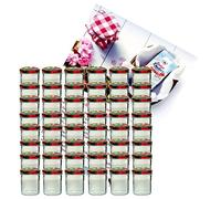 Lot de 48 bocaux/pots à confiture en verre TO 82 avec couvercles motif fruits et livret de recettes Diamant pour gelées 350 ml [français non garanti]