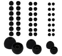 Lot de 48 bouchons d'oreille de rechange, en silicone, 3 tailles, noirs, en silicone de caoutchouc, souples de 10/12/14 mm, antidérapants, compatibles avec la plupart des écouteurs