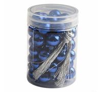 Lot de 48 boules à paillettes incassables pour sapin de Noël (bleu)