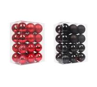 Lot de 48 boules de Noël, 6 cm, classiques, avec cordons incassables, faciles à utiliser, pour décoration de sapin de Noël, une sensation chaleureuse et joyeuse de Noël (F)